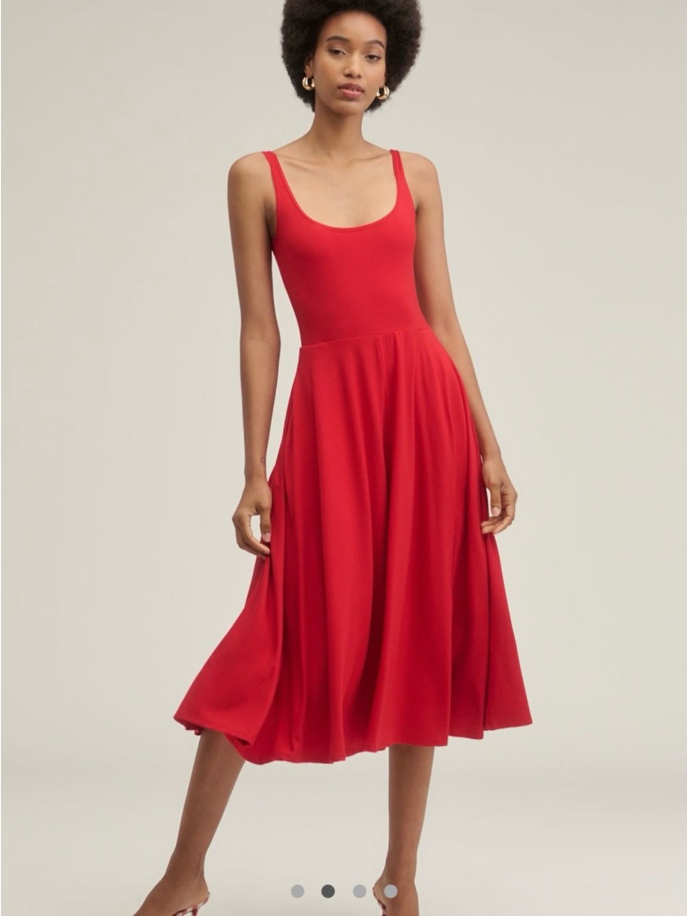 Reformation Rou Midi Dress in lipstick Red NWT
